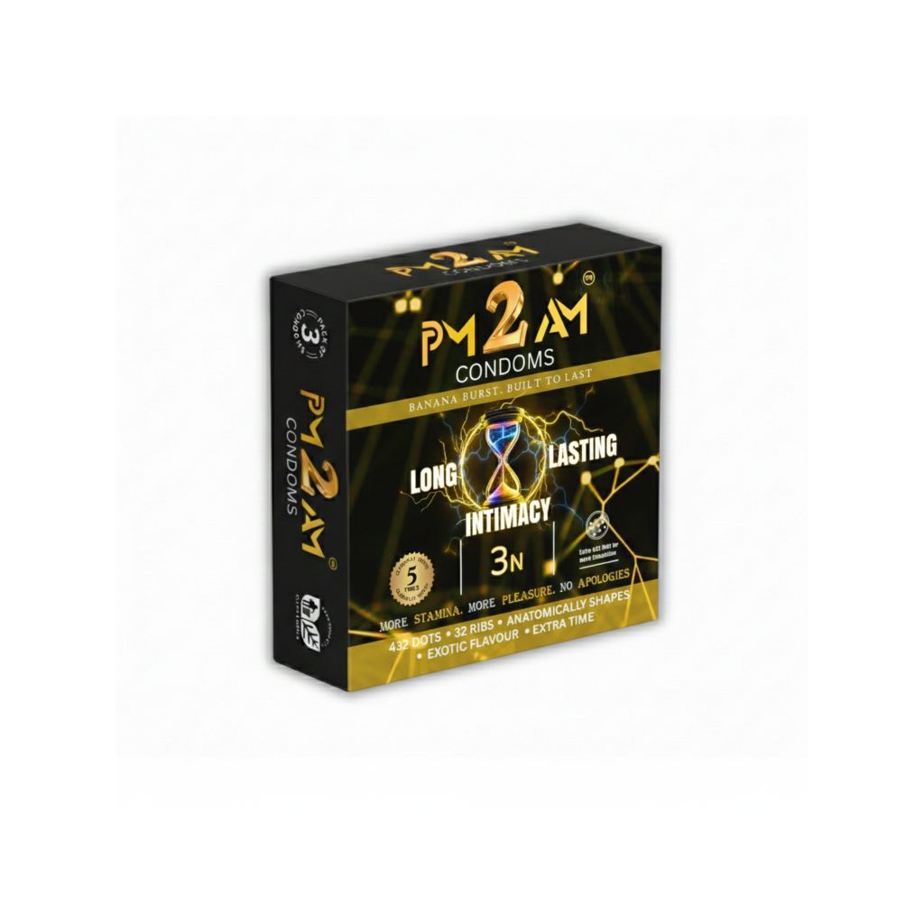 PM 2 AM LONG LASTING INTIMACY BANANA FLAVOURED CONDOMS