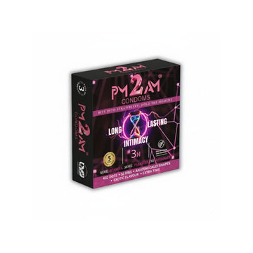 PM 2 AM LONG LASTING INTIMACY STRAWBERRY FLAVOURED CONDOMS