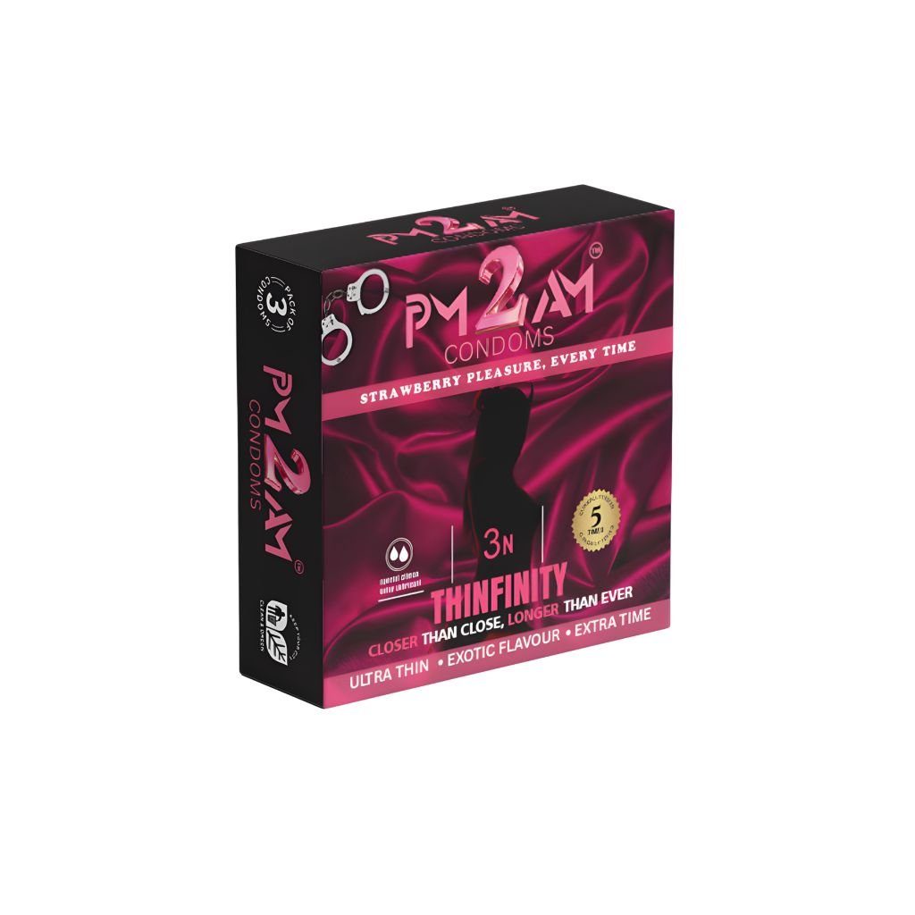 PM 2 AM Thinfinity Strawberry Flavoured Condoms