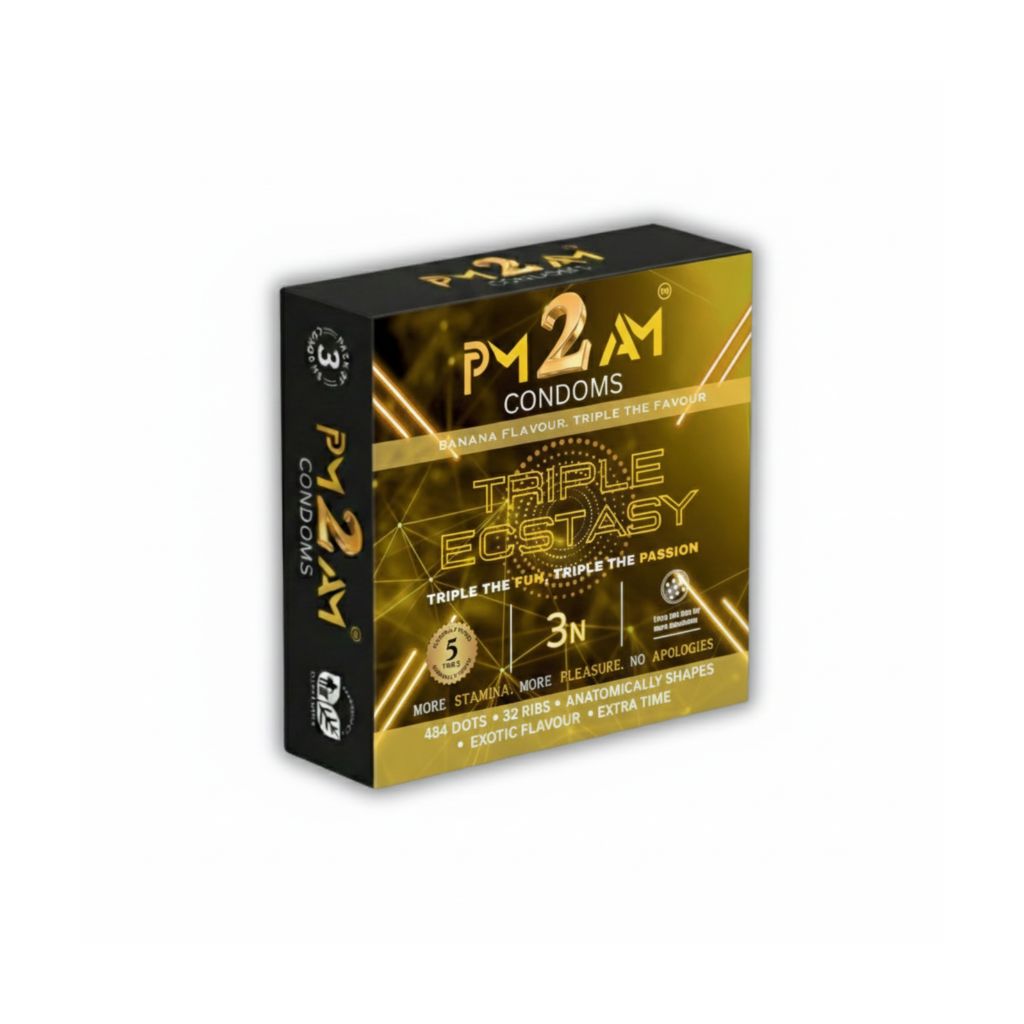 PM 2 AM TRIPLE ECSTASY BANANA FLAVOURED CONDOMS