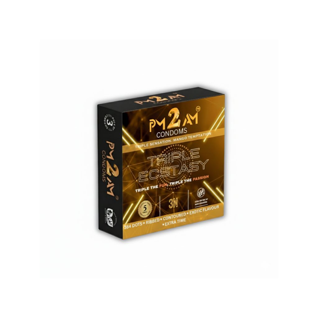 PM 2 AM TRIPLE ECSTASY MANGO FLAVOURED CONDOMS
